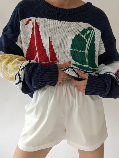 Amazing Vintage Sailing Cotton Sweater