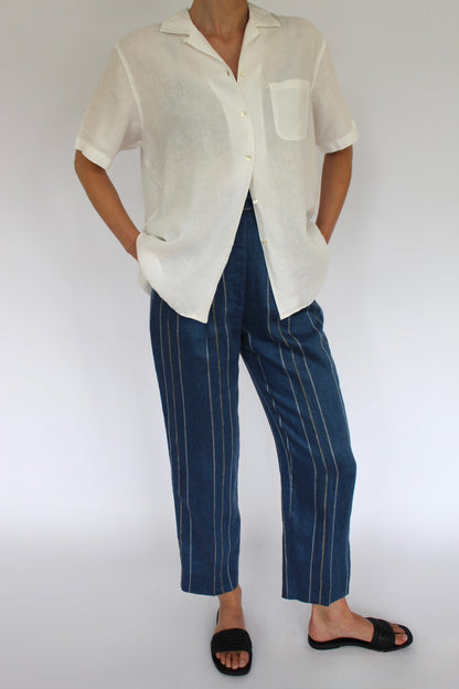 Vintage Striped Linen Trousers