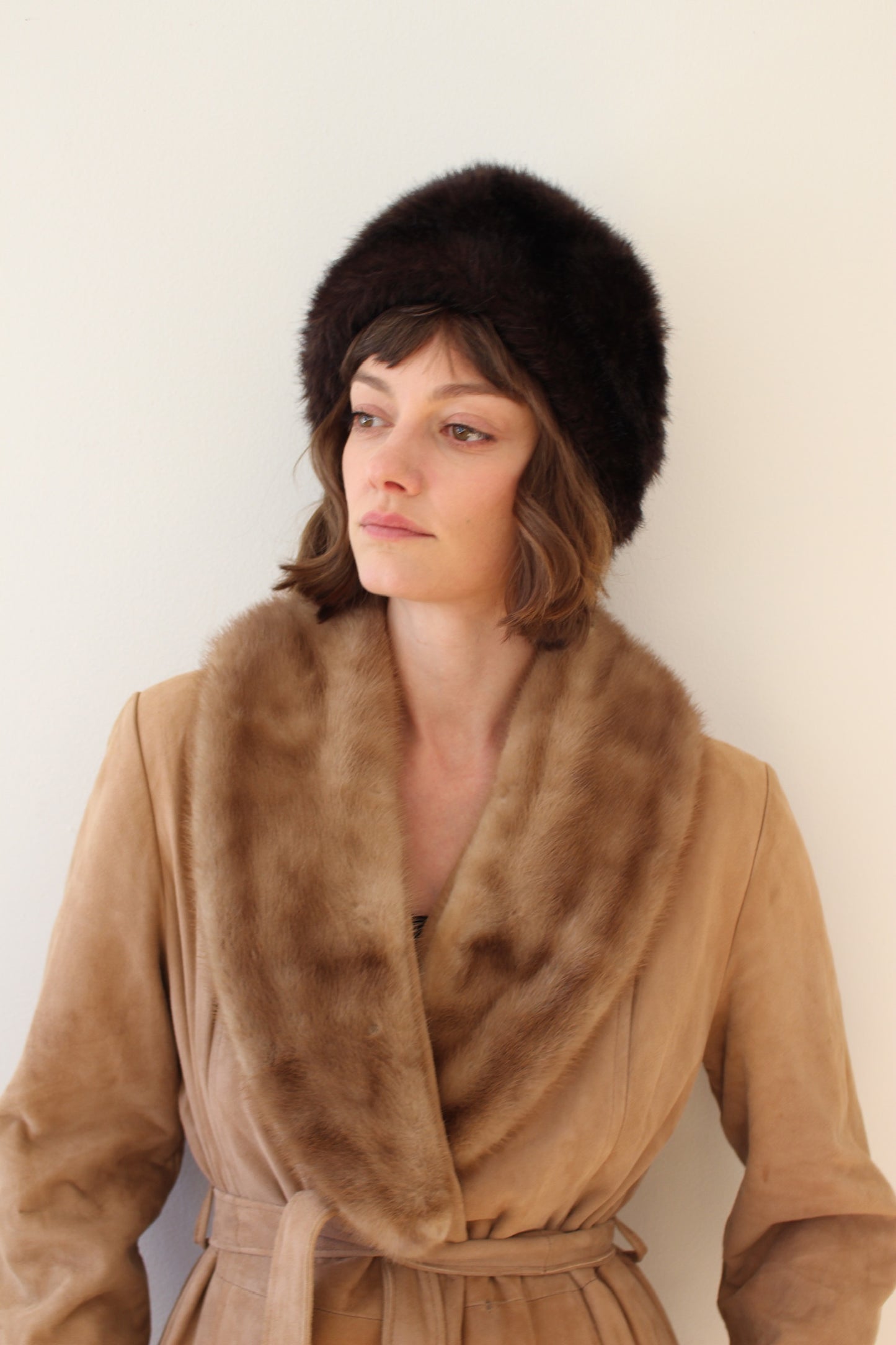 Plush Vintage Espresso Faux Fur Hat