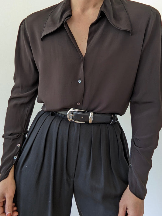 Stunning Vintage Faded Black Blouse