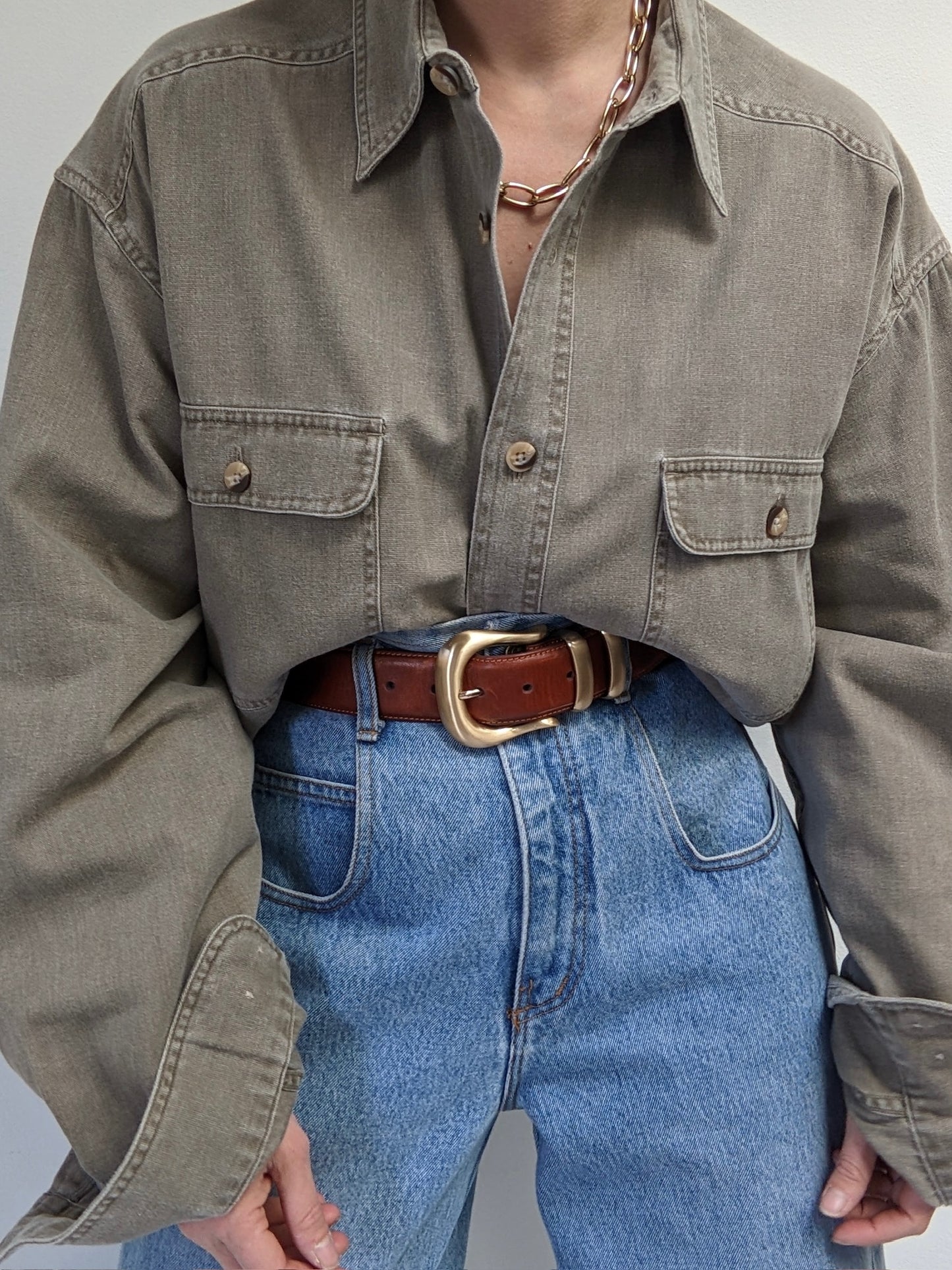 Vintage Taupe Cotton Shirt