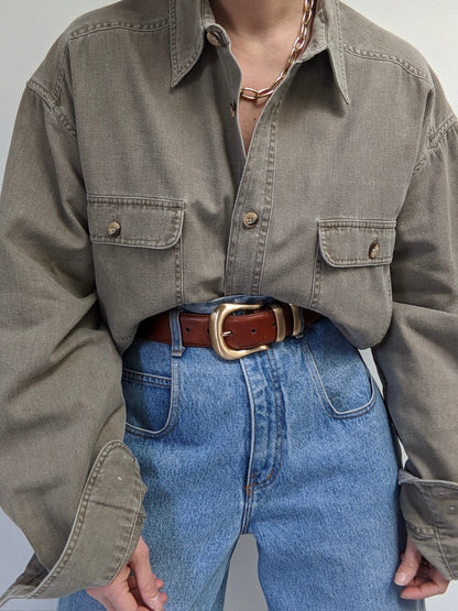 Vintage Taupe Cotton Shirt