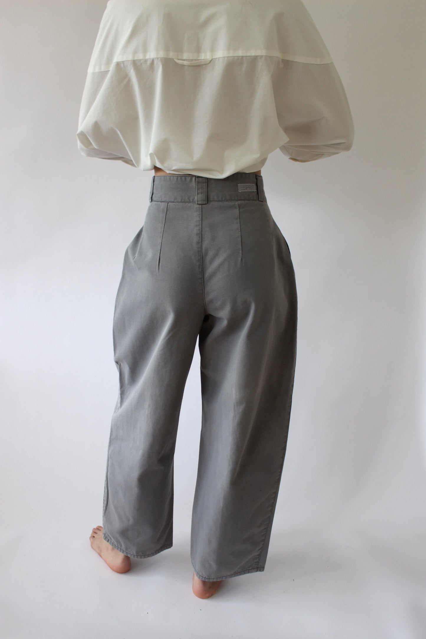 Vintage Slate Wide-Leg Trousers