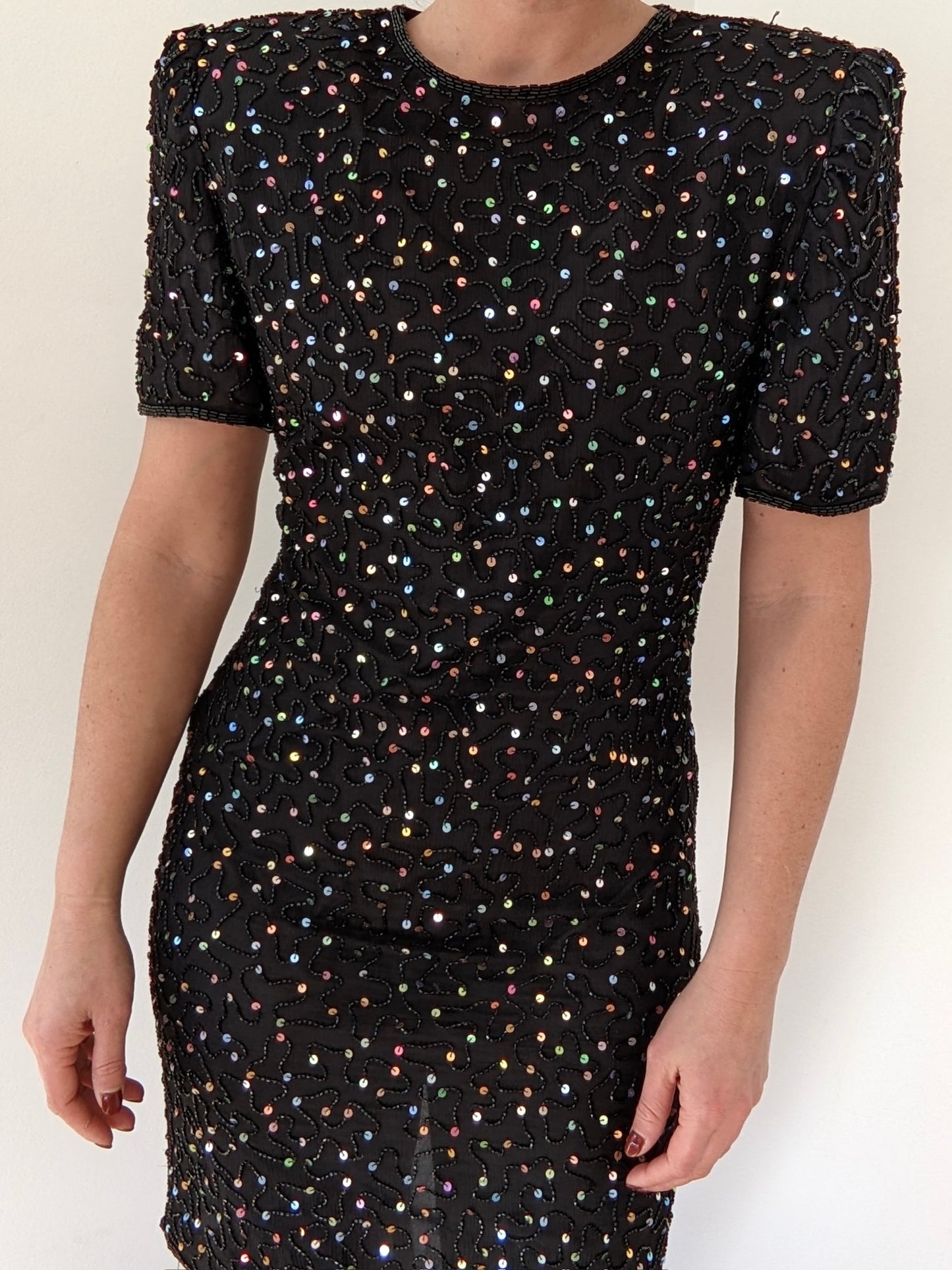 Beautiful Vintage Embellished Silk Dress