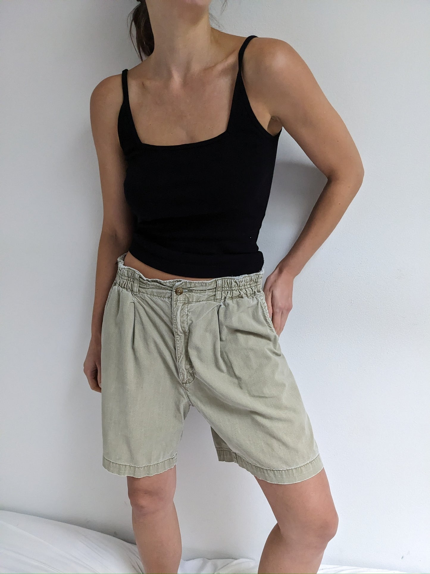 Vintage Faded Stone Cotton Shorts