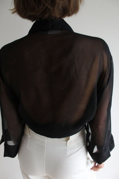 Vintage Sheer Onyx Blouse