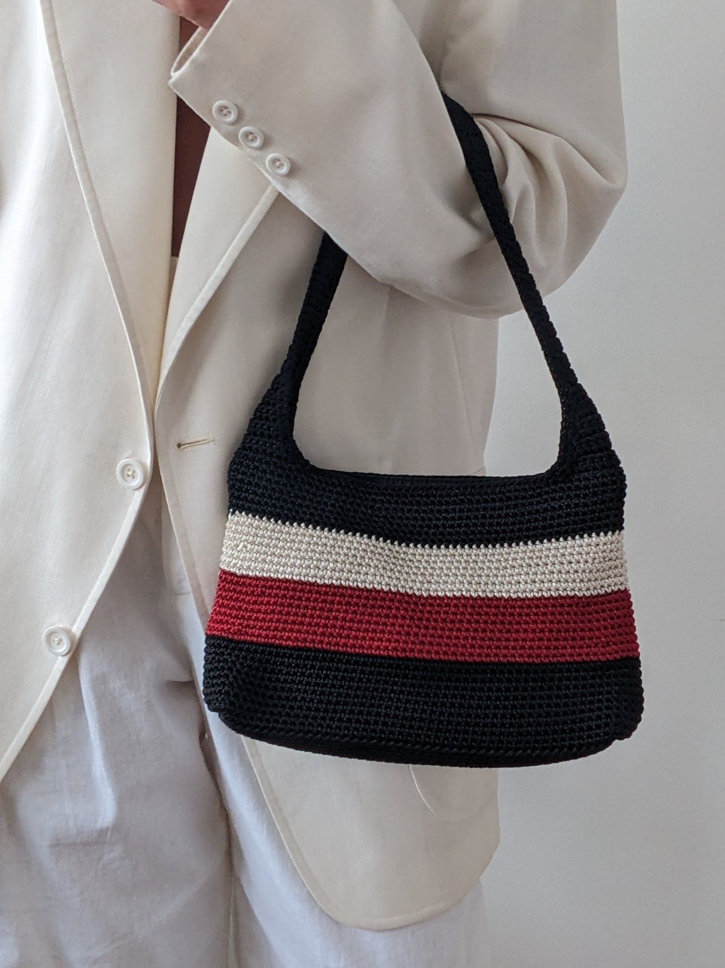 Vintage The Sak Striped Crochet Purse