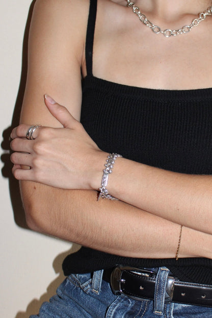 Sweet Vintage Sterling Silver Fish Charm Bracelet