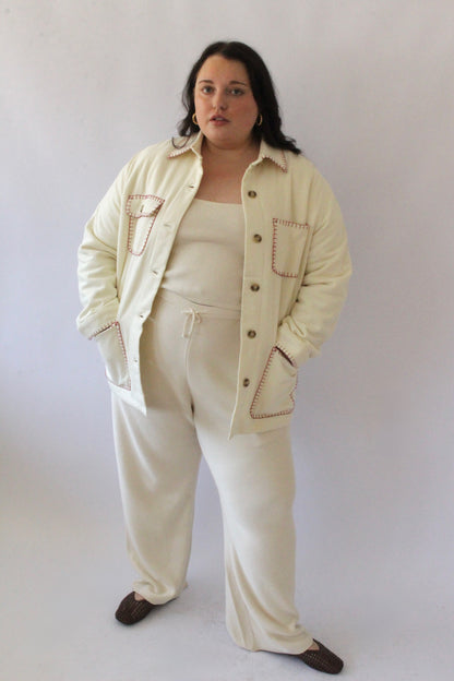 Maddox Appliqué & Embroidered Woven Silk Chore Coat