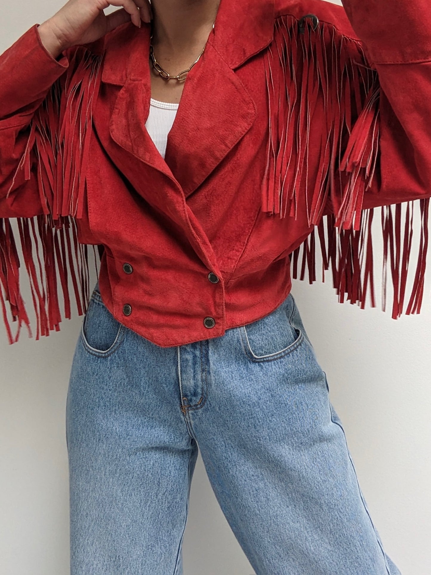 Rare Vintage Cayenne Fringe Suede Jacket