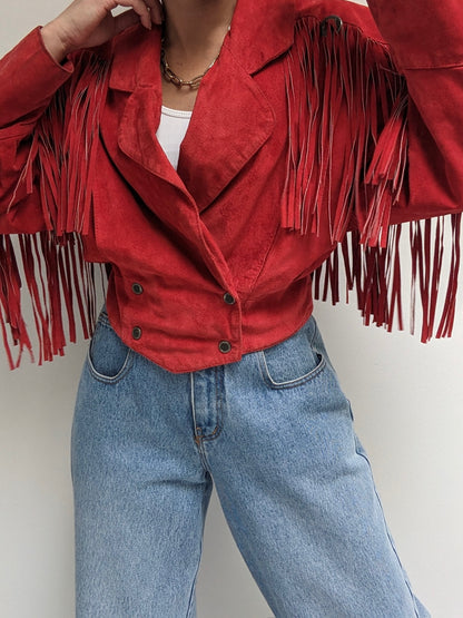 Rare Vintage Cayenne Fringe Suede Jacket