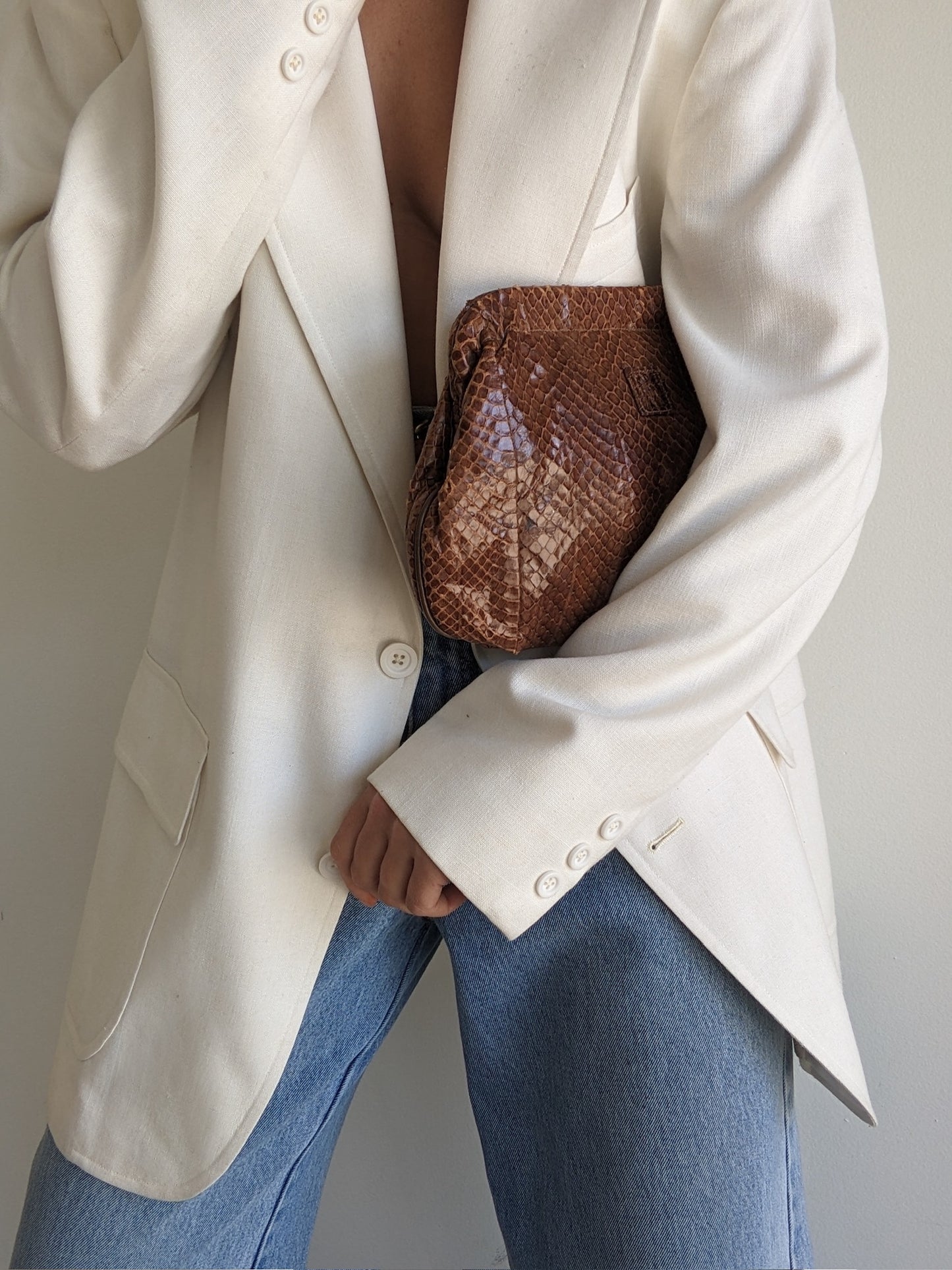 Vintage Anne Klein Snakeskin Clutch Purse