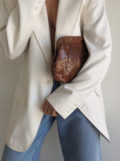 Vintage Anne Klein Snakeskin Clutch Purse