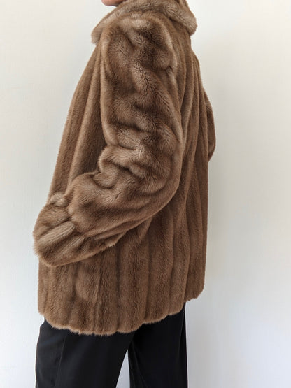 Luxury Vintage Plush Faux Fur Coat