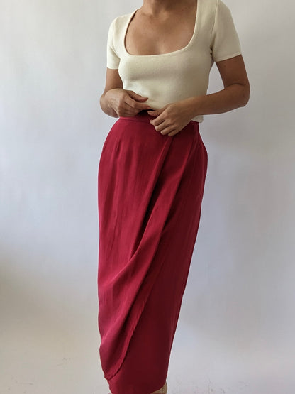 Vintage Jam Silk Wrap Skirt