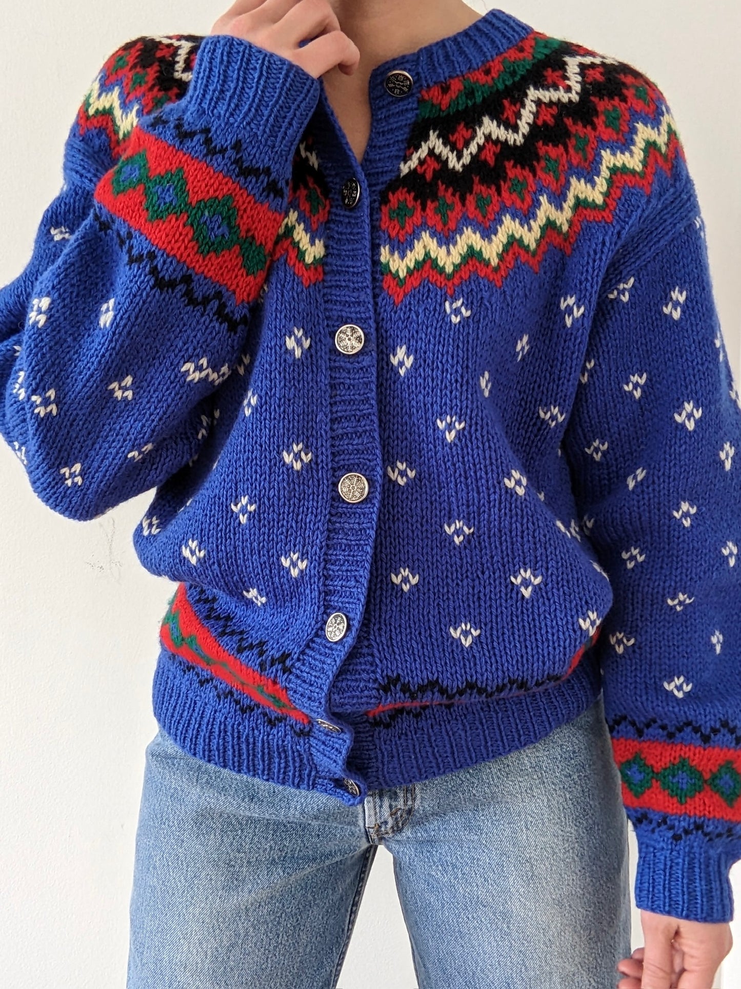 Amazing Vintage Eddie Bauer Fair Isle Wool Cardigan