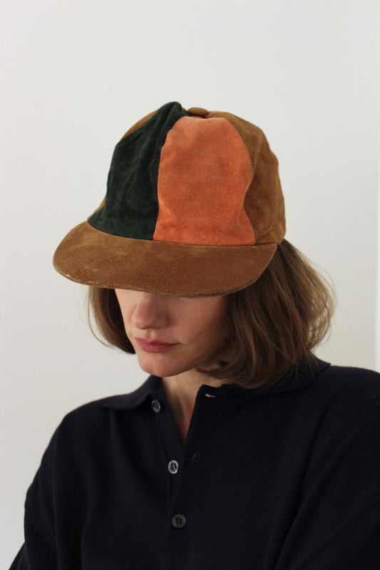 Favorite Vintage Saks Color Block Suede Hat