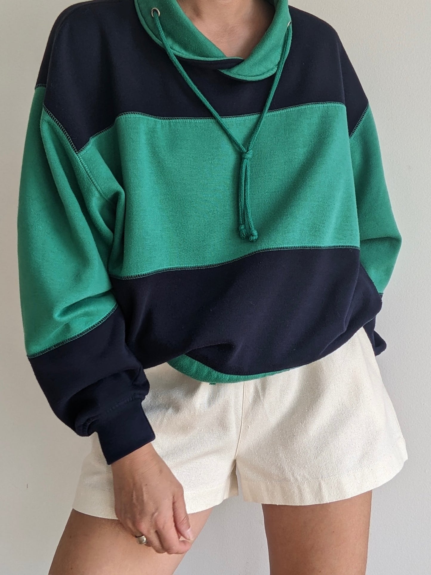 Vintage Lime Striped Sweatshirt