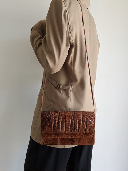 Vintage Whiskey Snakeskin Convertible Clutch