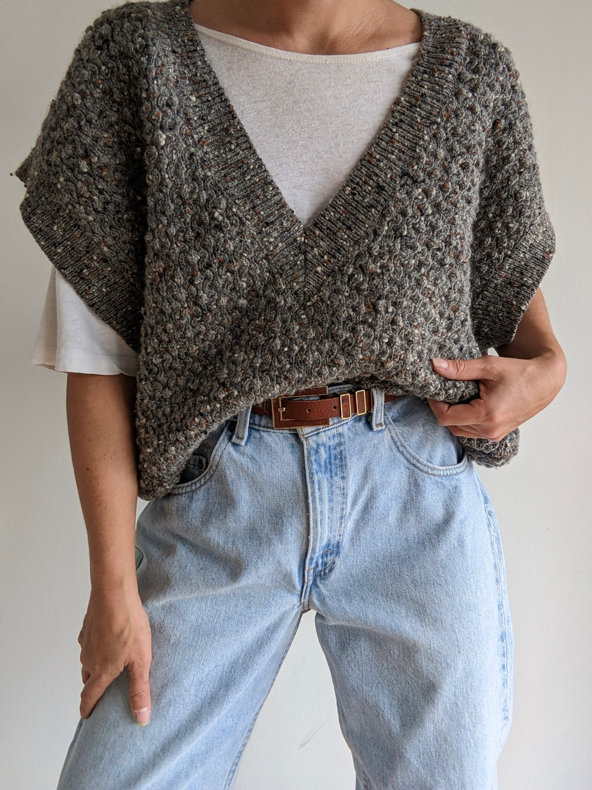 Vintage Speckled Chunky Wool Vest