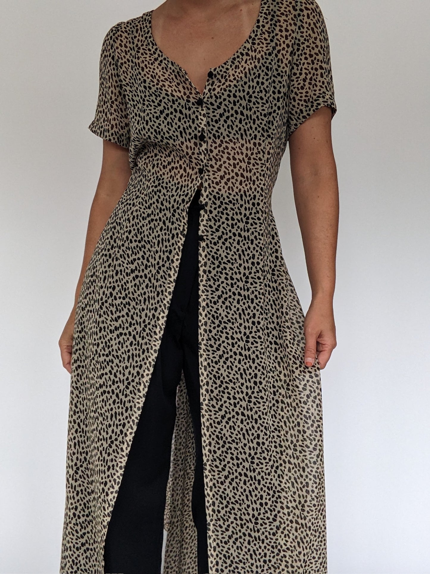 Vintage Dana Buchman Printed Silk Duster