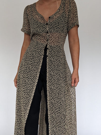 Vintage Dana Buchman Printed Silk Duster