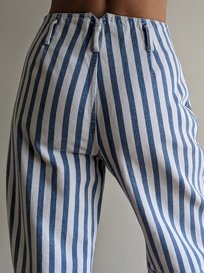 Vintage Blue Striped Denim