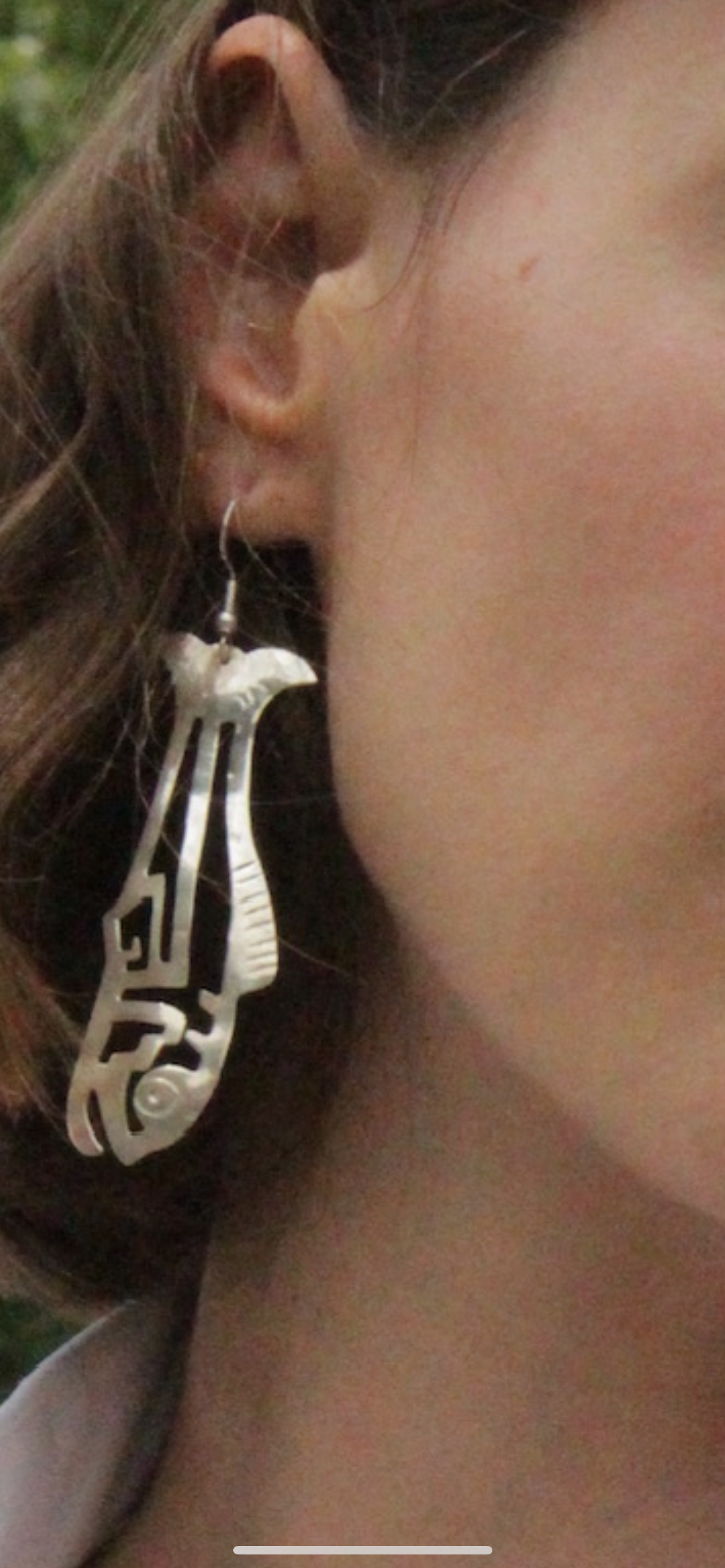 Rare Vintage Sterling Silver Abstract Fish Earrings