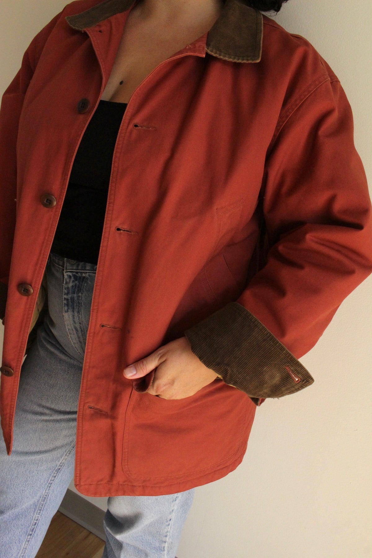 Vintage Brick Cotton Chore Coat
