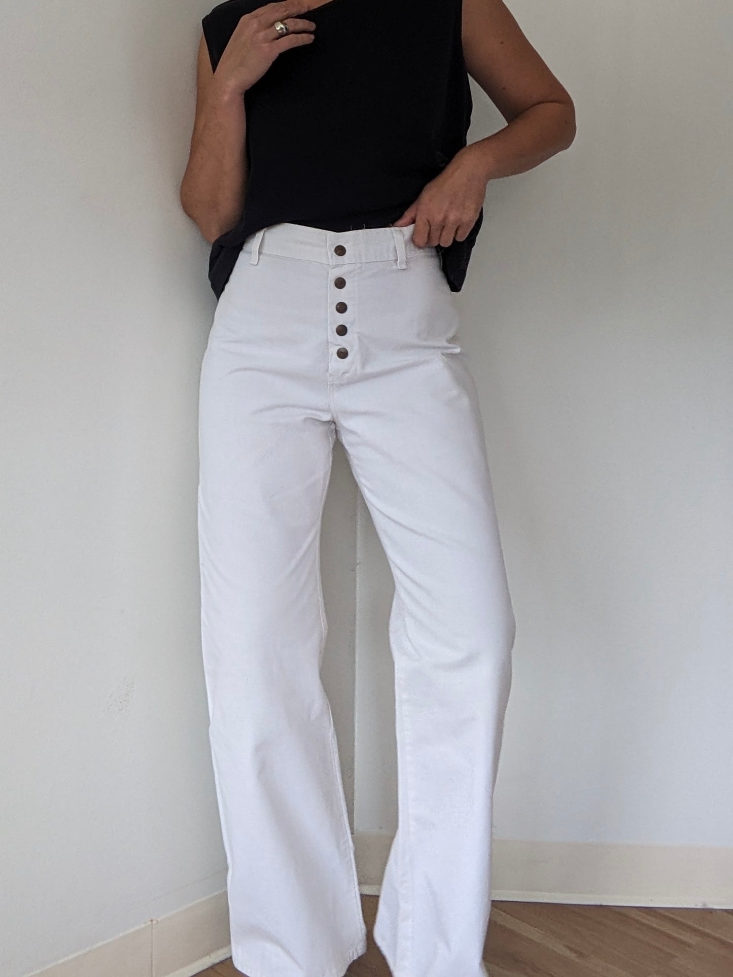 Incredible Vintage Ivory Sailor Pants