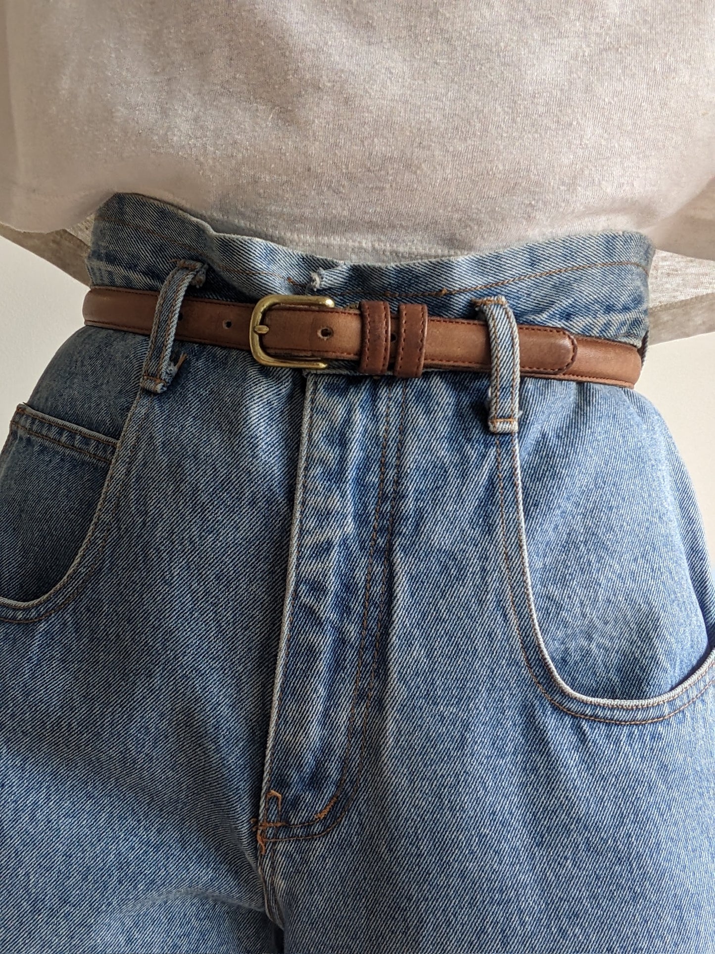 90s Coach Mocha Leather & Brass Belt