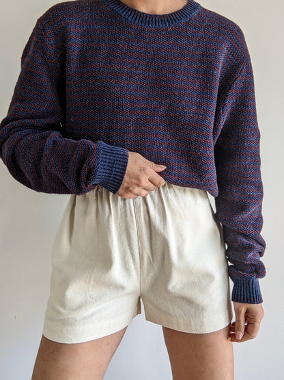 Vintage Striped Seed Stitch Sweater