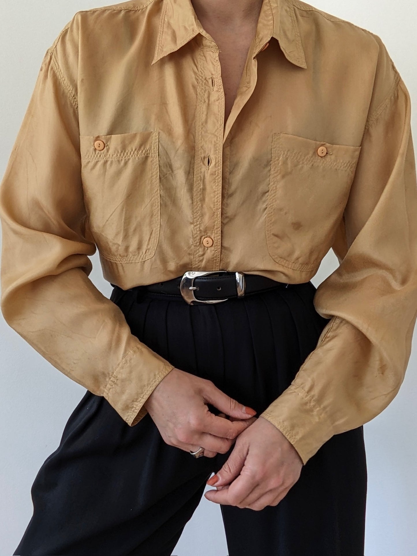 Vintage Honey Silk Blouse