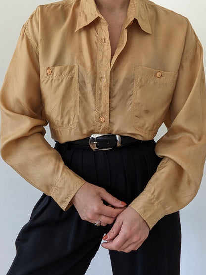 Vintage Honey Silk Blouse