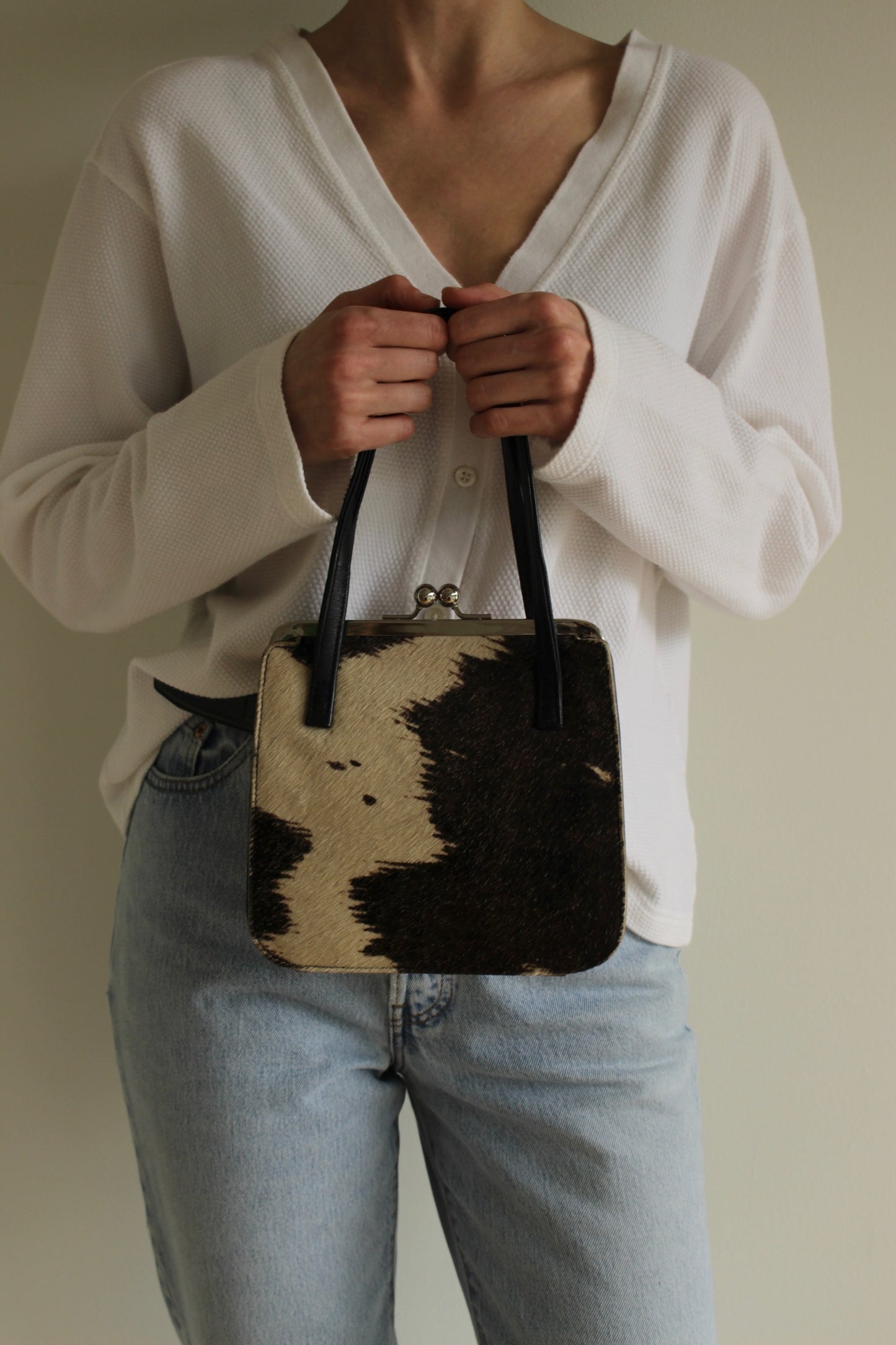 Amazing Vintage Calf Hair & Leather Purse