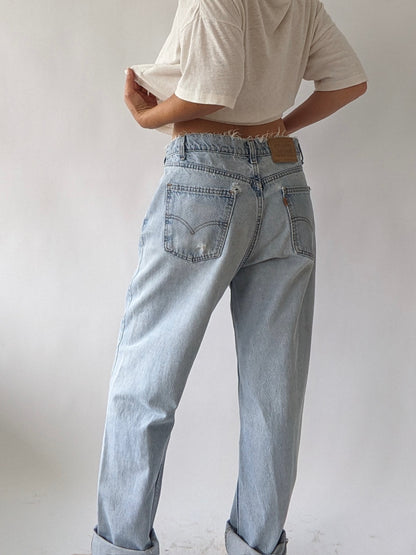Vintage Levi's Distressed 550 Orange Tab Jeans