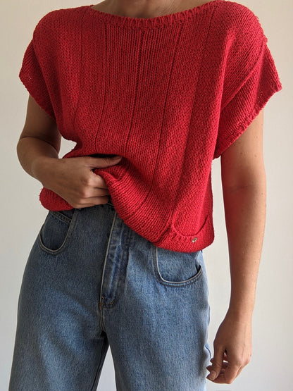 Vintage Cherry Knitted Silk Top