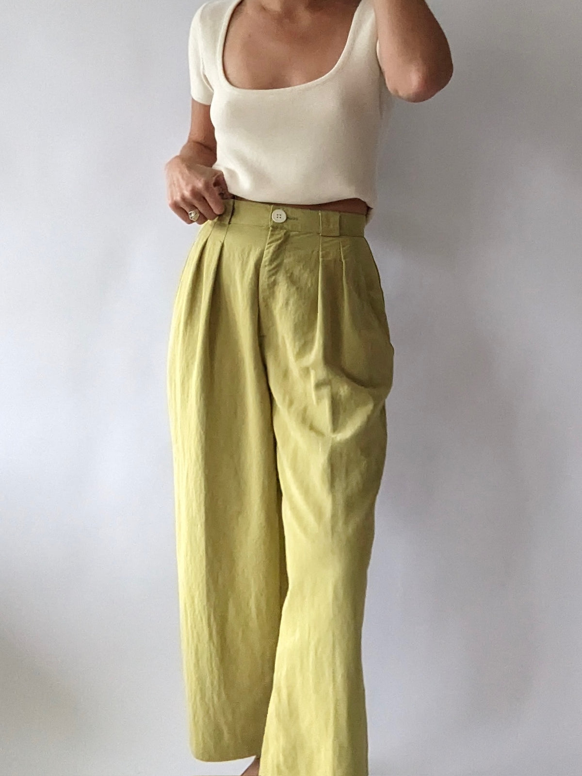 Amazing Vintage Esprit Lemongrass Wide Leg Pants