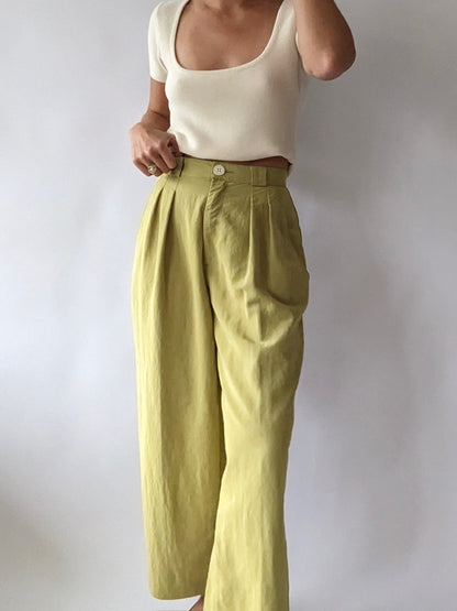 Amazing Vintage Esprit Lemongrass Wide Leg Pants
