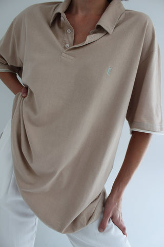 Vintage Sand YSL Embroidered Polo