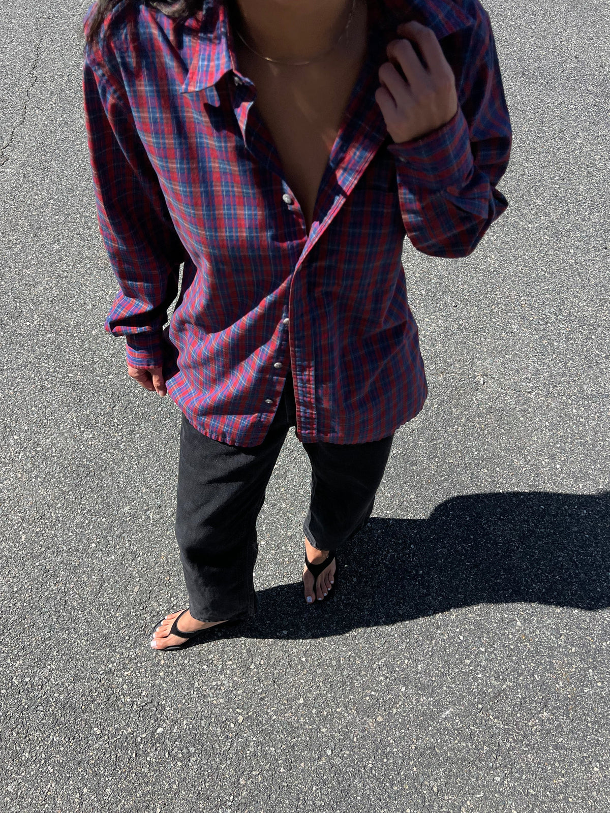 Vintage Yves Saint Laurent Crimson & Fern Plaid Button Up