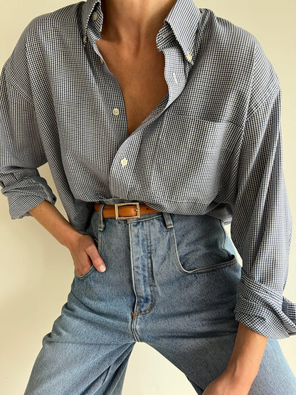 Vintage YSL Ocean Grid Button Down