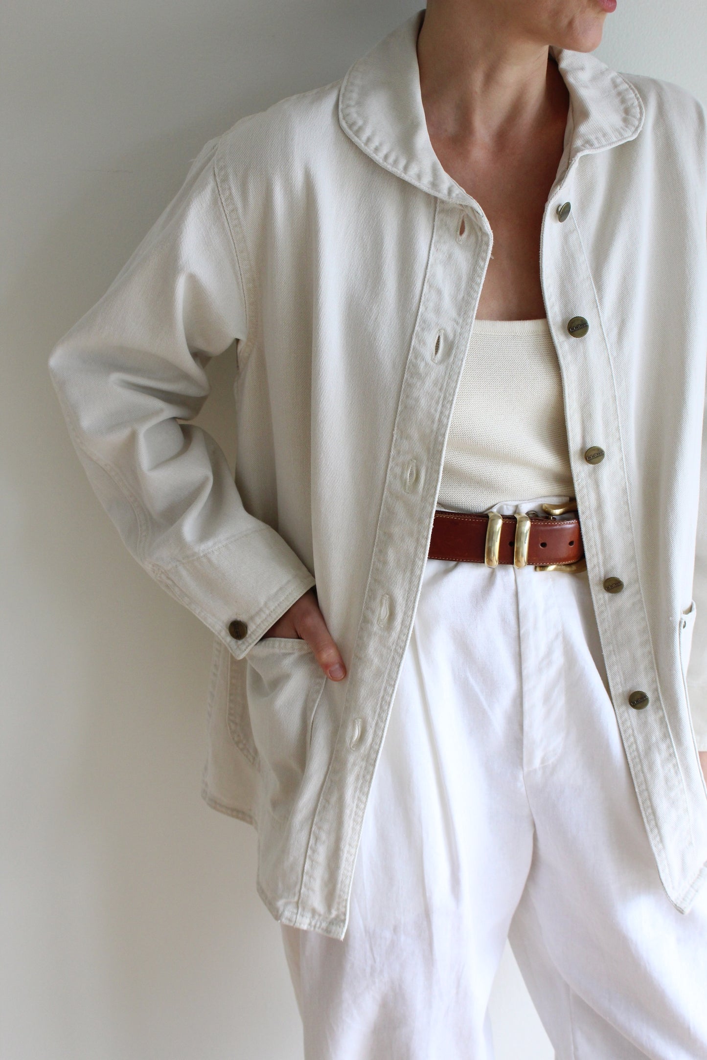 Vintage Bone Cotton Chore Coat