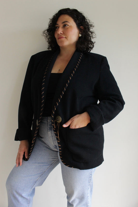 Vintage Western Stitched Wool Blazer