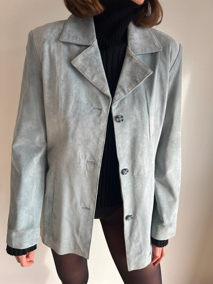 Lovely Vintage Powder Blue Suede Jacket