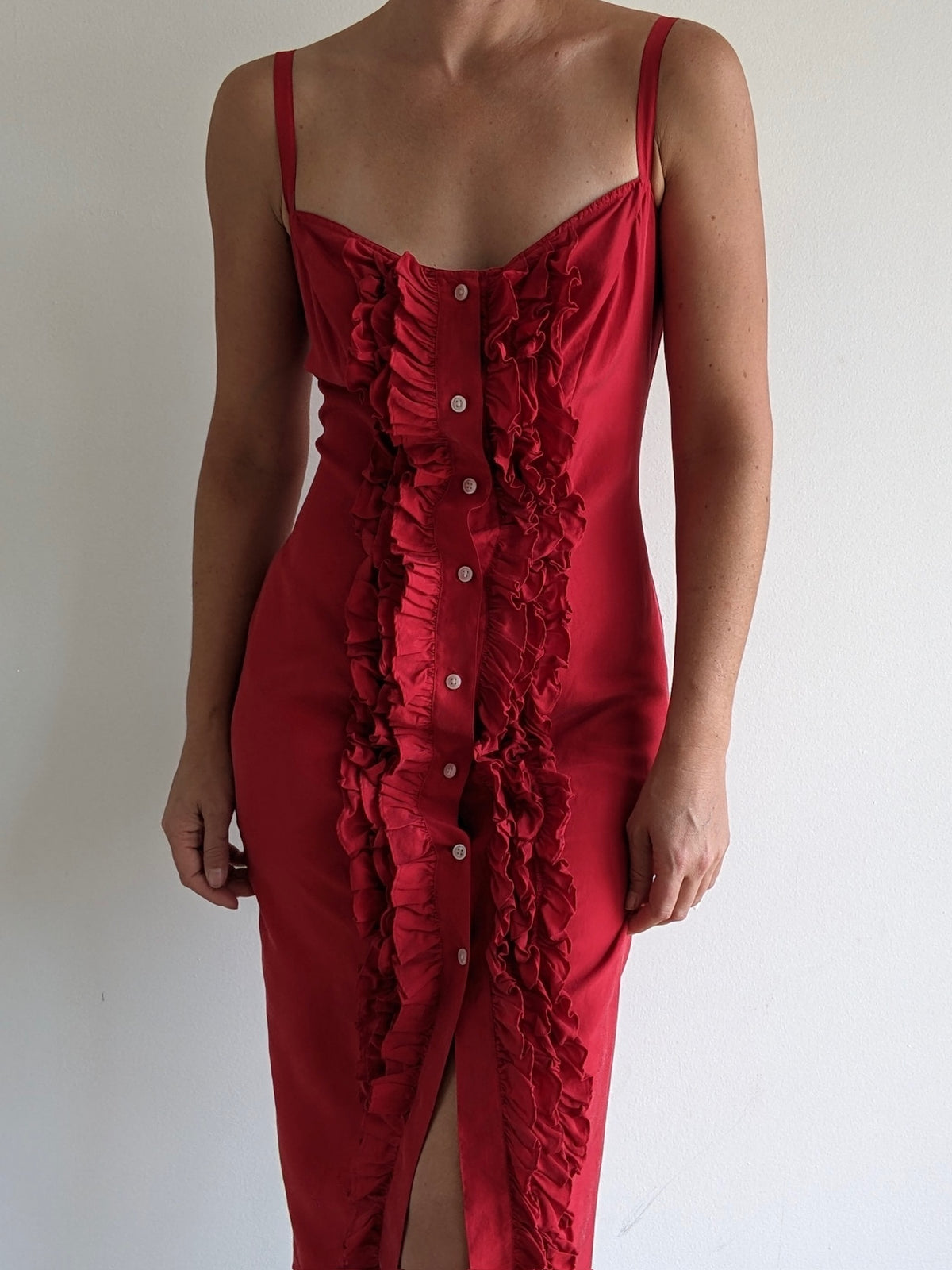 Gorgeous Vintage DKNY Ruffled Silk Dress