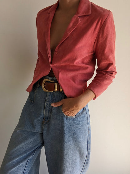 Incredible Vintage Sueded Leather Blouse