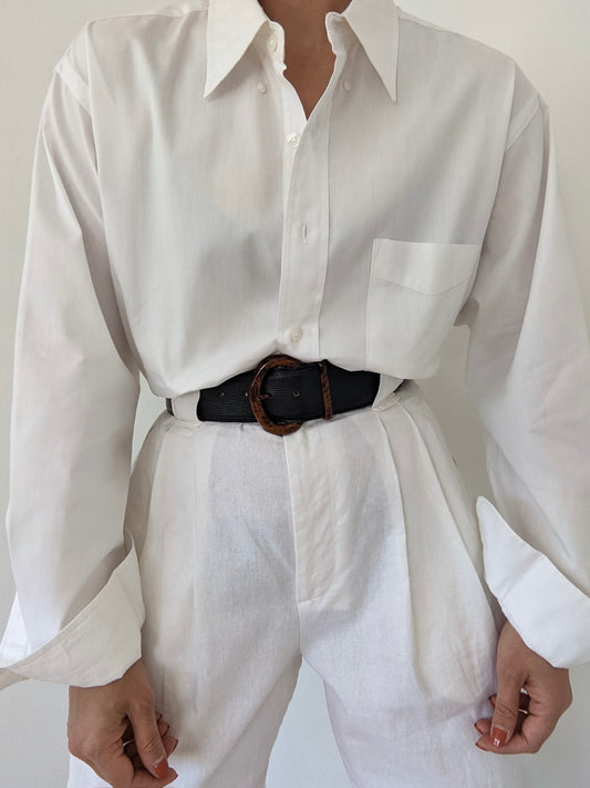 Vintage Crisp White Cotton Shirt