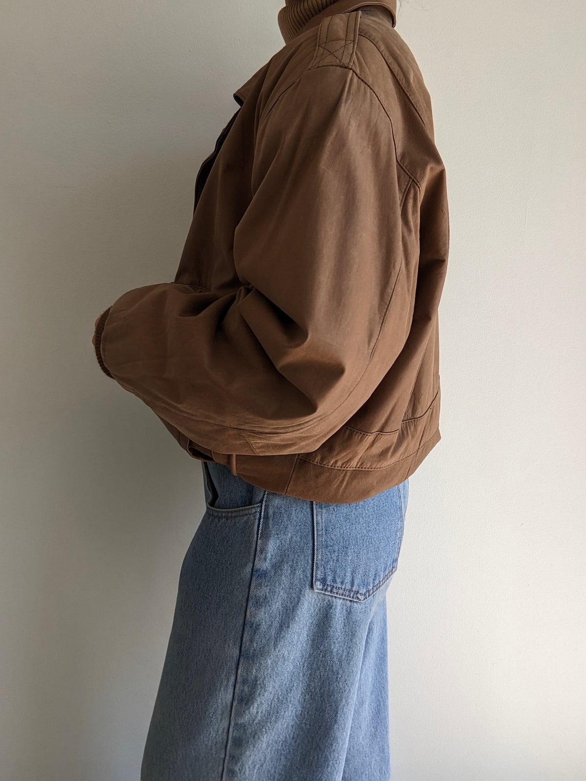 Vintage Faded Toffee Leather Bomber
