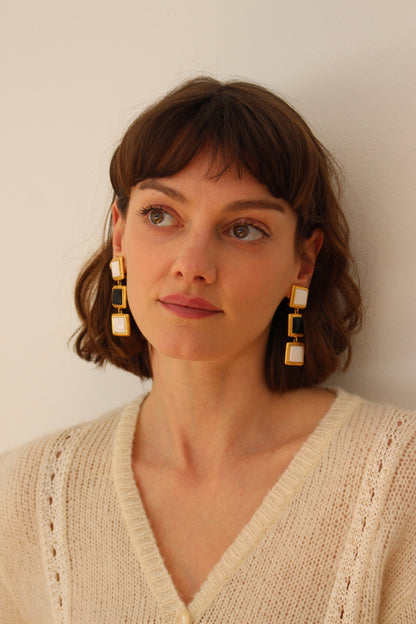 Vintage Square Drop Earrings